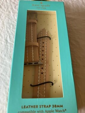 kate spade Beige Scalloped Leather Apple Watch Strap